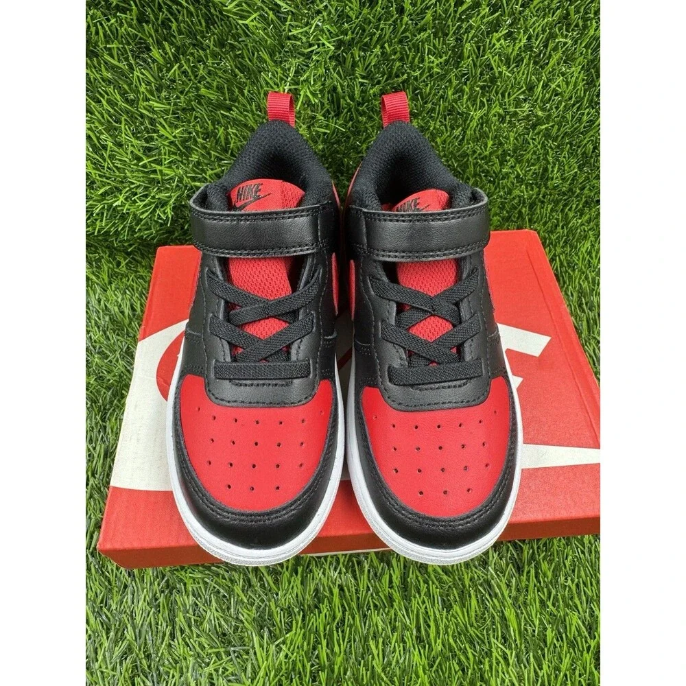 Nike Court Borough Toddler Sneaker Shoes Black/University Red Size 9 New - Picture 3 of 15